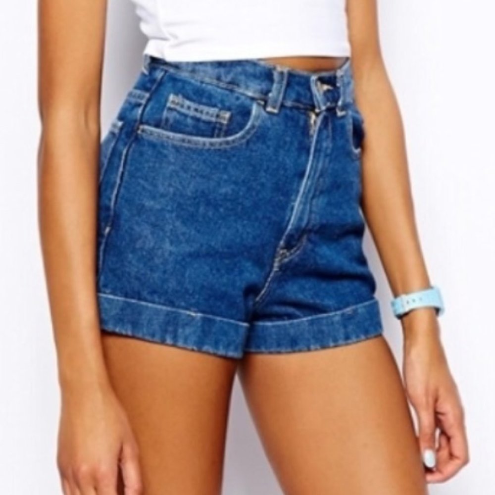 American Apparel High Rise Denim Shorts